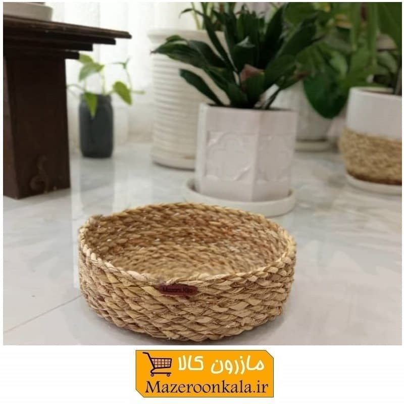سبد حصیری گرد سایز متوسط بدون دسته HZG-025