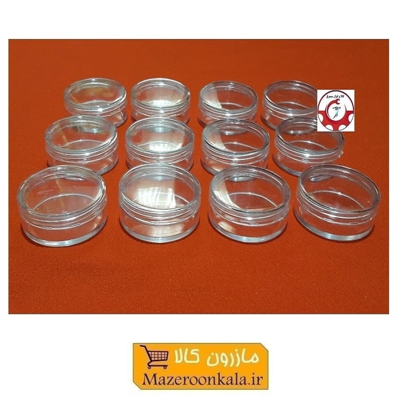 ظرف و قوطی کریستال کرم و ژل گرد 30 گرم درب شفاف فروش تک و تعداد PZJ-027