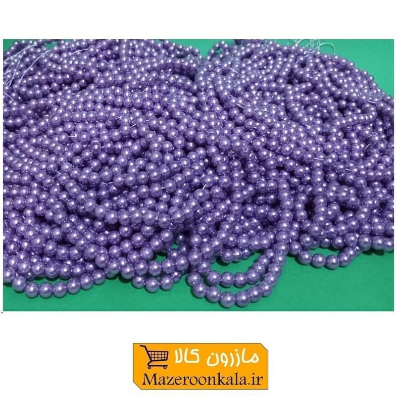مروارید پلاستیکی نخ دار سایز 6 رنگ یاسی HPL-LIT6