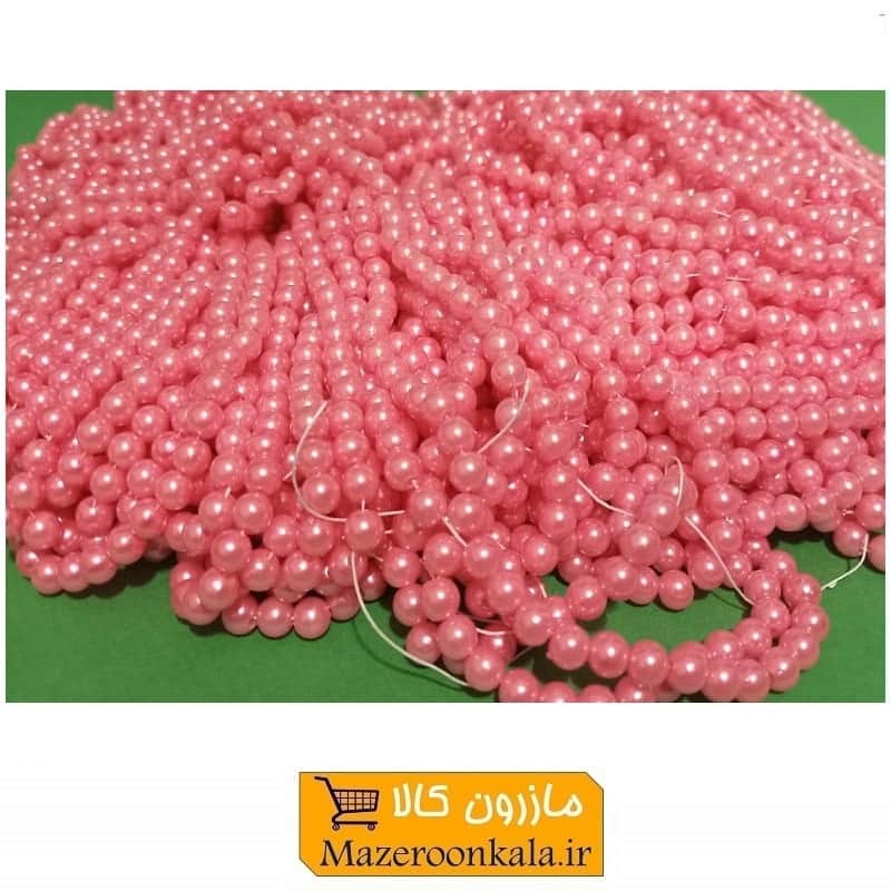 مروارید پلاستیکی نخ دار سایز 6 رنگ صورتی HPL-PKT6