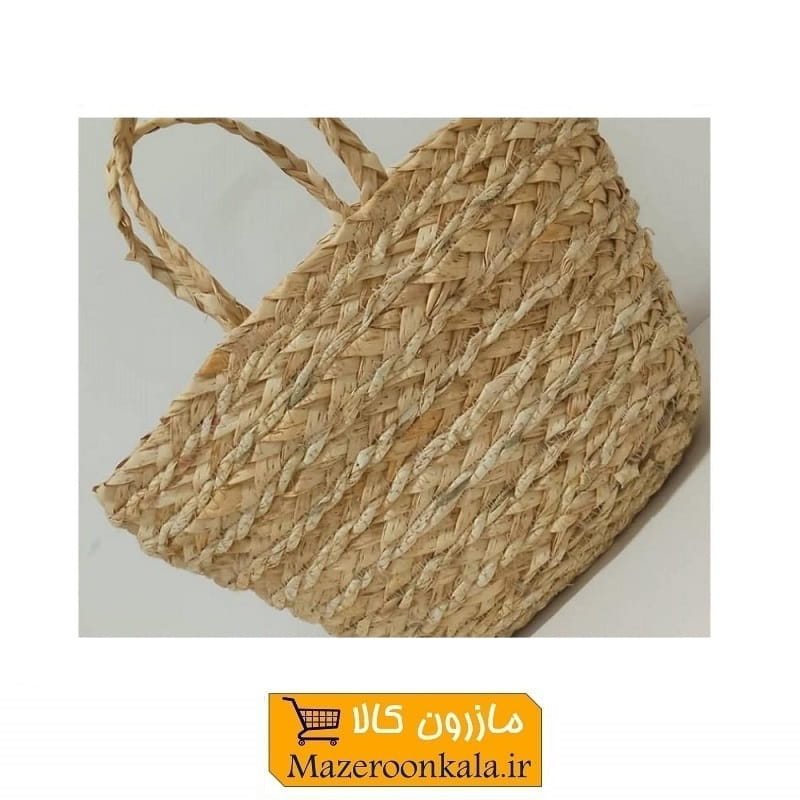 زنبیل خرید حصیری سنتی سایز کوچک با دو دسته HWK-036