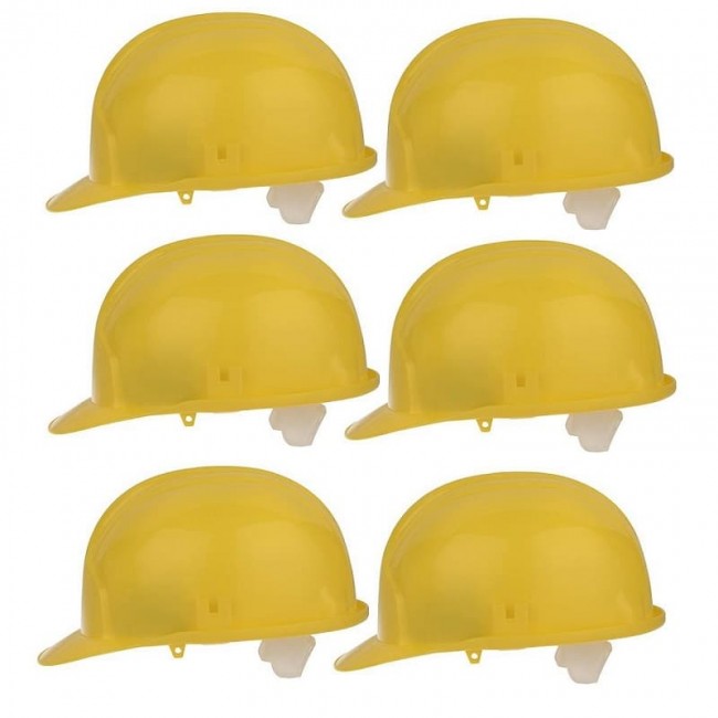 کلاه ایمنی ۶ عددی تک پلاست رنگ زرد مدل 0086 ClassG