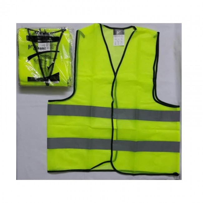 جلیقه ایمنی ۸۰ گرمی رنگ فسفری ۶ عددی OIJI-001