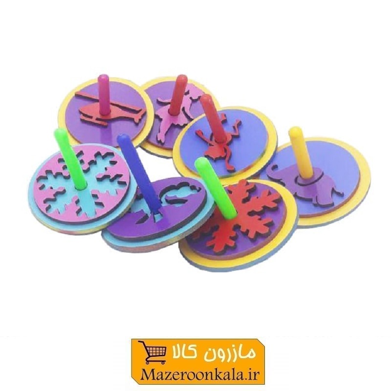 فرفره اسباب بازی ۲ لایه چوبی شکل دار TFF-002
