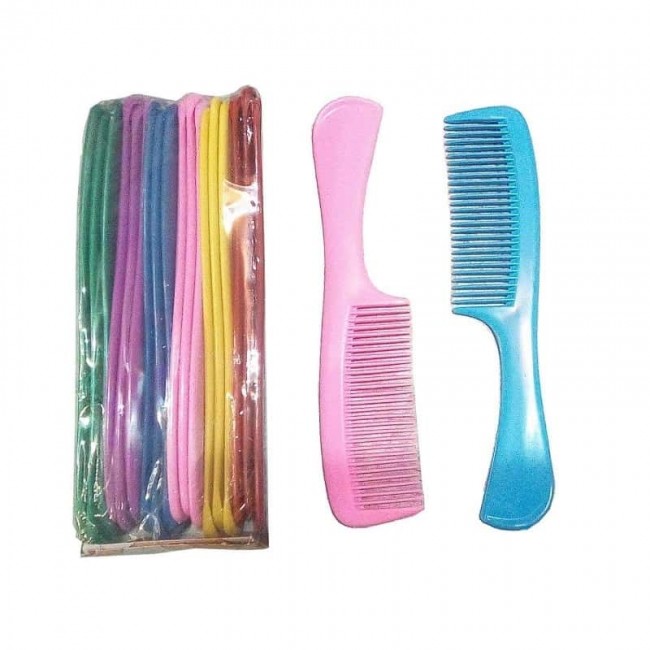 شانه پلاستیکی دسته دار زنانه ۱۸ عددی OZBS-003