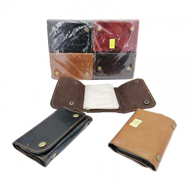 کیف و جلد عابر بانک ۱۲ برگ دکمه دار طرح چرم ۶ عددی OHKF-003