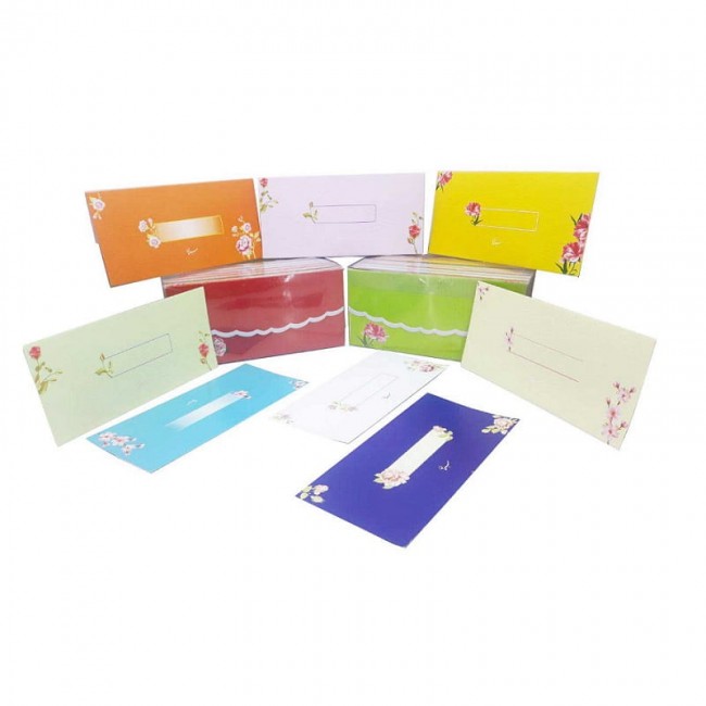 پاکت پول مقوا گلاسه طرح گل ۱۰۰ عددی OHPA-001