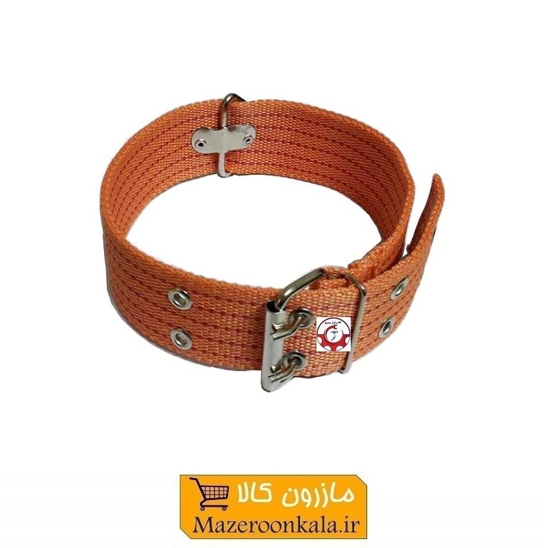 قلاده گردنی سگ برزنتی بزرگ و پهن عرض 5 سانت رنگ نارنجی HPS-009B