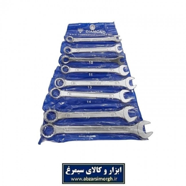 ست آچار یک سر تخت و یک سر رینگی دیاموند ۸ عددی AAC-002