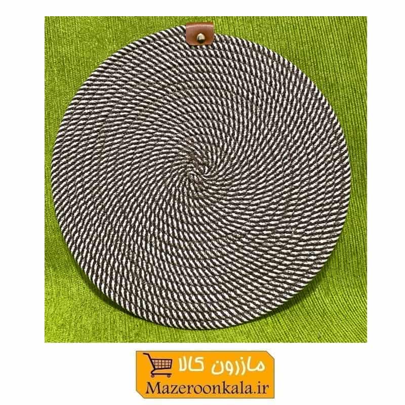 زیر بشقابی قیطانی 25 سانت سفید و طوسی SOO-127