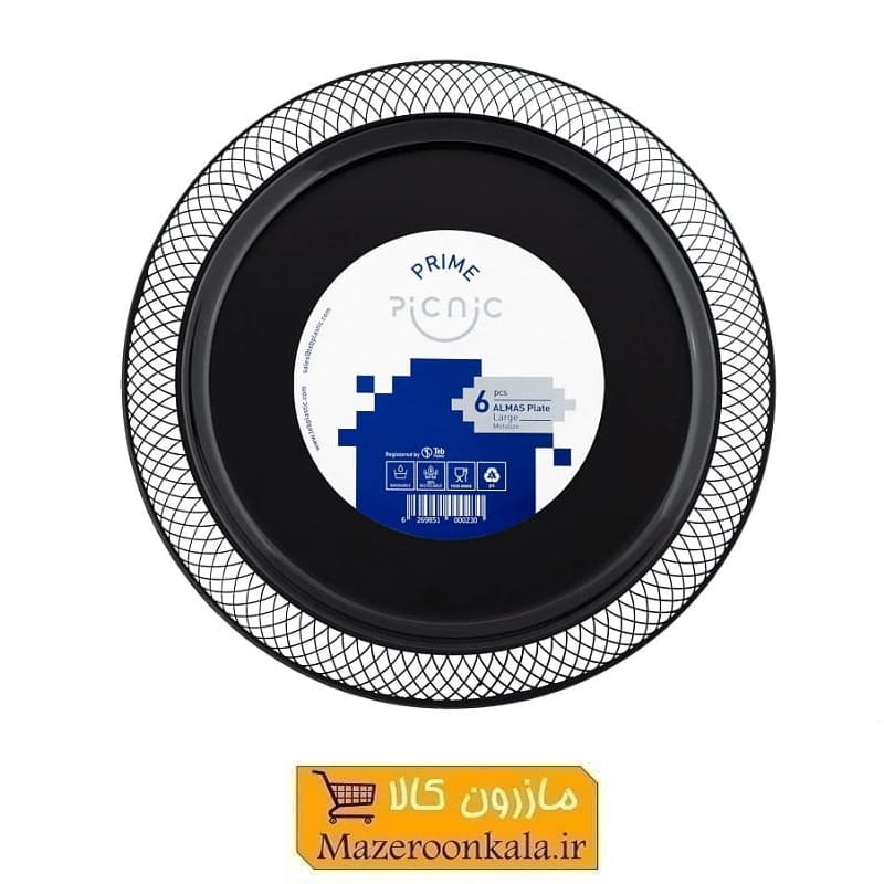 بشقاب پلاستیکی یکبار مصرف متالایز الماس طب پلاستیک 6 عددی HZY-113