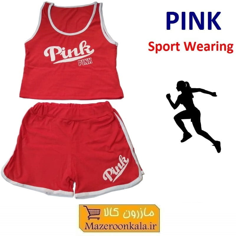 ست نیم تنه و شلوارک ورزشی زنانه Pink پینک VLV-005