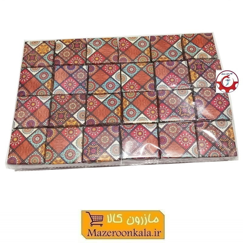 جعبه هدیه و کادو مقوایی انگشتر و حلقه طلا و نقره طرح سنتی کاشی 3 * 4.5 * 4.5 سانت OPK-018