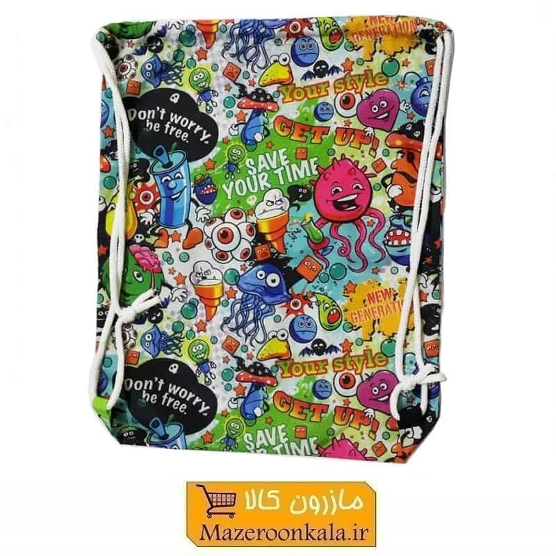کوله پشتی ورزشی شوزبگ طرح دار مدل C پارچه پلاستیک ظریف VKF-006