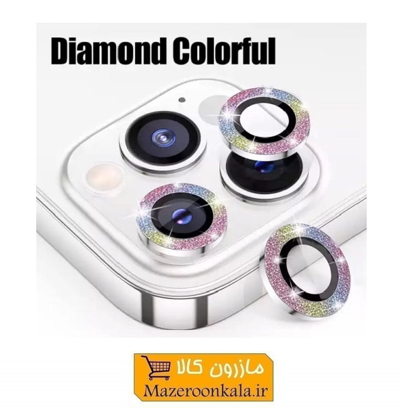 محافظ لنز دوربین جی اف مدل رینگی سیلور اکلیلی مناسب برای گوشی موبایل اپل 13 PROMAX اپل SOO-146