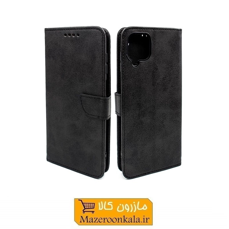 کیف کلاسوری طرح چرم مشکی مناسب برای گوشی موبایل شیائومی REDMI 12 4G ردمی 12 مگنتی SOO-155