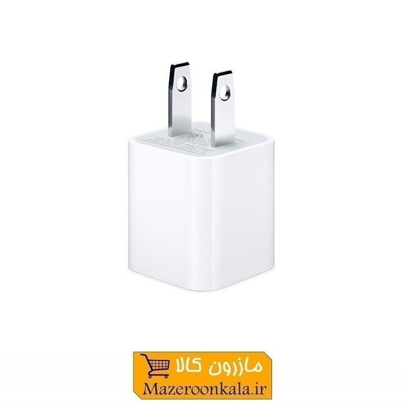 آداپتور یا کله شارژ دیواری اپل توان 5 وات دو پین اصلی جعبه دار SOO-169