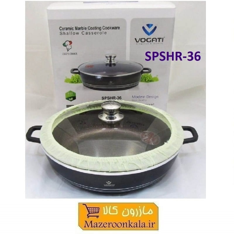 تابه یا ماهیتابه Vogati SPSHR-36 وگاتی سایز 36 مشکی تکه جعبه