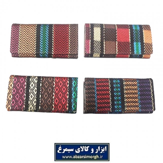 کیف پول زنانه جاجیمی دکمه مخفی HKF-011