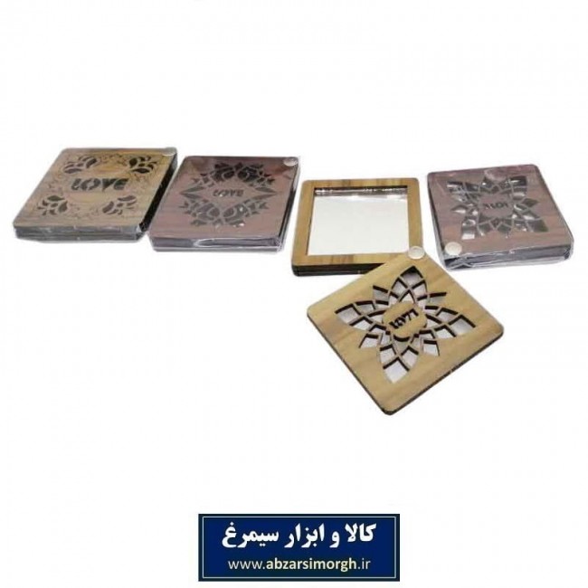 آینه چوبی آرایشی سنتی ۴ گوش ۷ سانت ZAY-001