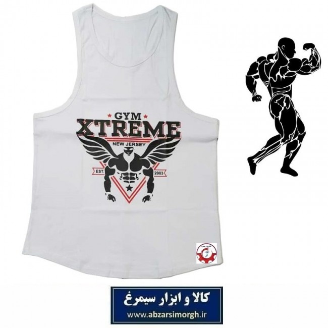 رکابی بدنسازی مردانه Gym Xtreme اکستریم جیم رنگ سفید VLV-002B