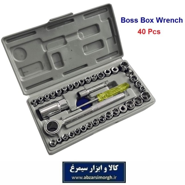 مجموعه آچار بکس و دسته آچار ۴۰ پارچه Boss باس جعبه دار AJB-011