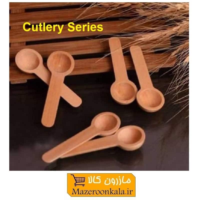 قاشق پیمانه چوبی گرد قد 7 سانت Cutlery Series وارداتی HGA-011