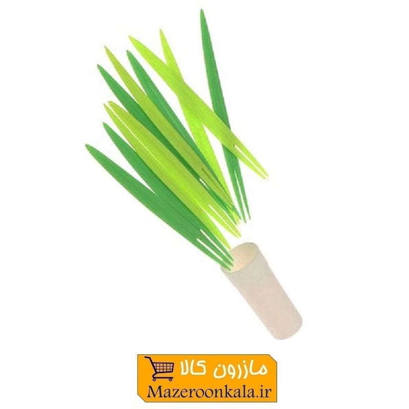 چنگال زیتون و غذا خوری طرح گلدان و چمن ۱۰ عددی HOK-001