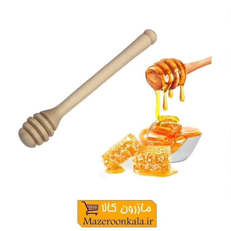قاشق عسل چوبی معمولی قد ۱۴ سانت فروش تک و تعداد HGA-009