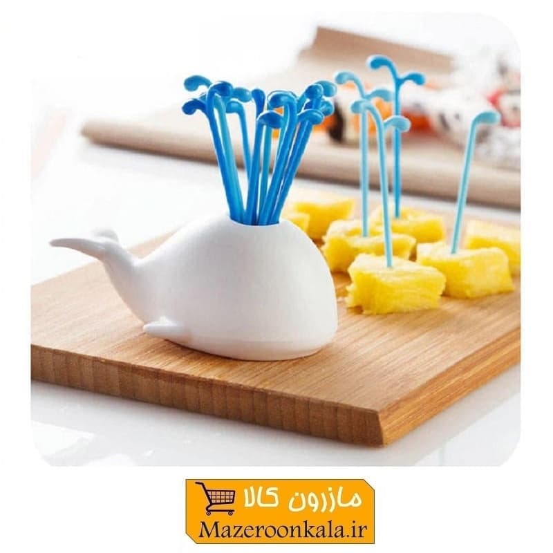 چنگال زیتون و اردو خوری Whale Pick طرح وال دارای جعبه HOK-002