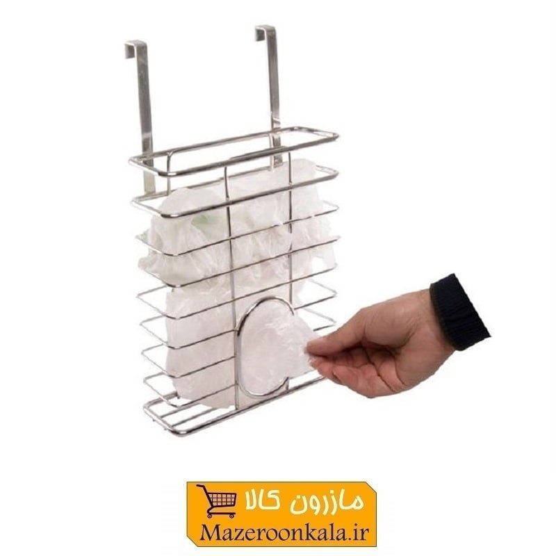 آویز جا کیسه و جا نایلون پشت کابینتی استیل HOR-008