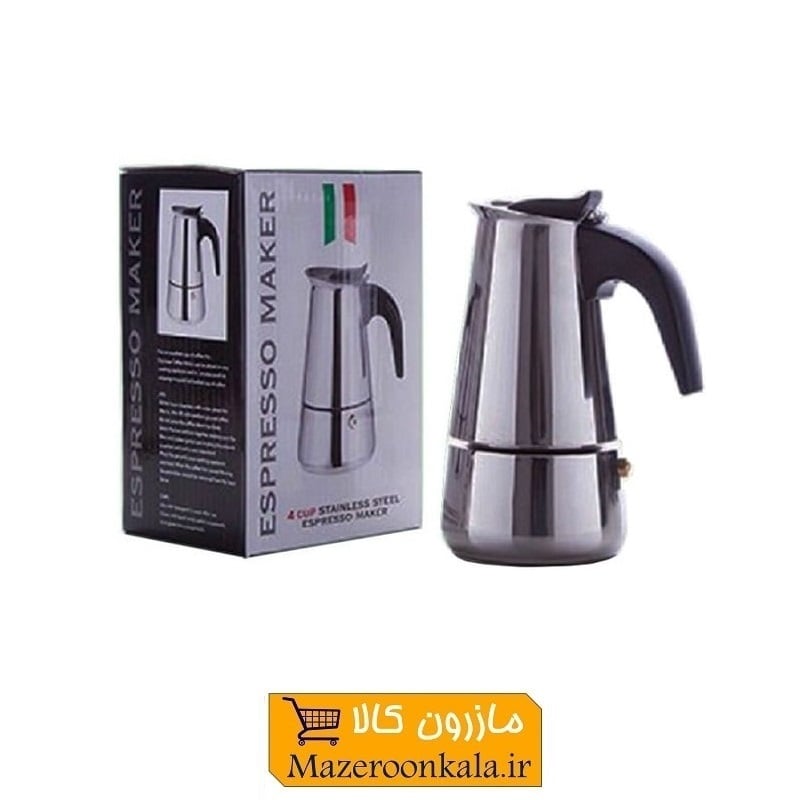 قهوه جوش و اسپرسوساز روگازی استیل ۴ کاپ HGJ-010