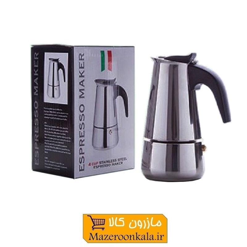 قهوه جوش و اسپرسوساز روگازی استیل ۶ کاپ HGJ-006