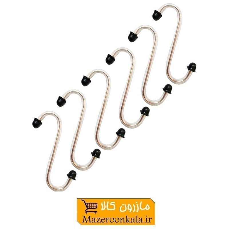 گیره و قلاب آویز S فلزی آشپزخانه و لباس ۹ سانت روکش دار LGB-001