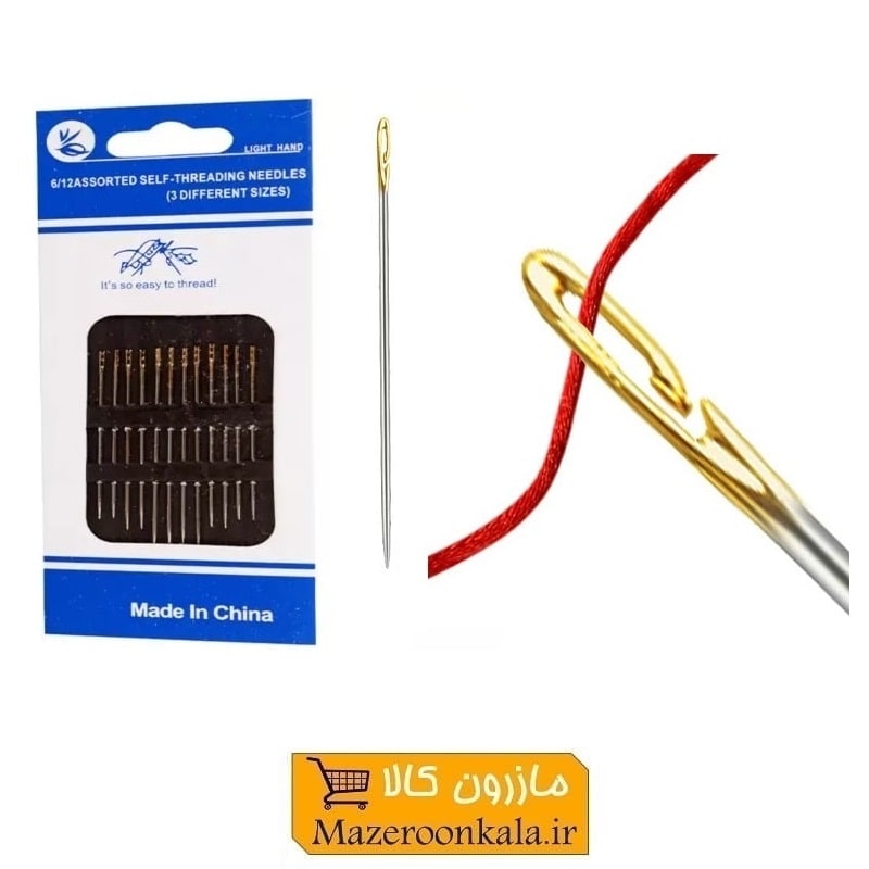سوزن خیاطی دستی چاک دار و آسان نخ کن ورق 12 عددی HKH-041