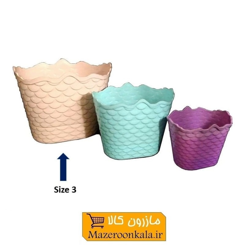 گلدان پلاستیکی سایز ۳ پولکی HGD-004