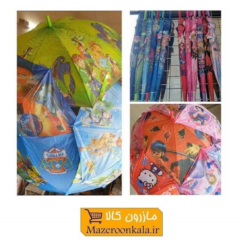 چتر بچه گانه ۸ فنره طرح کارتونی و شمعی پارچه ای HCH-009