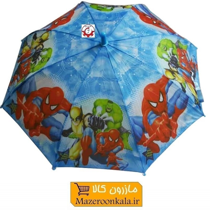 چتر پسرانه کارتونی مرد عنکبوتی Spider Man فنر مشکی HCH-016