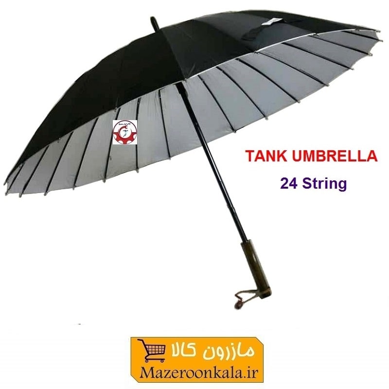 چتر مشکی مردانه و زنانه Tank تانک 24 فنر اصلی با کاور HCH-021