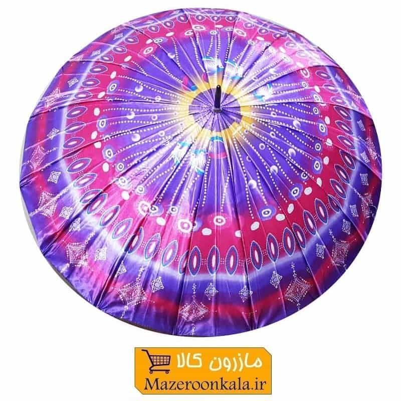 چتر زنانه نقش دار طرح C دسته عصایی ۱۶ فنر HCH-028