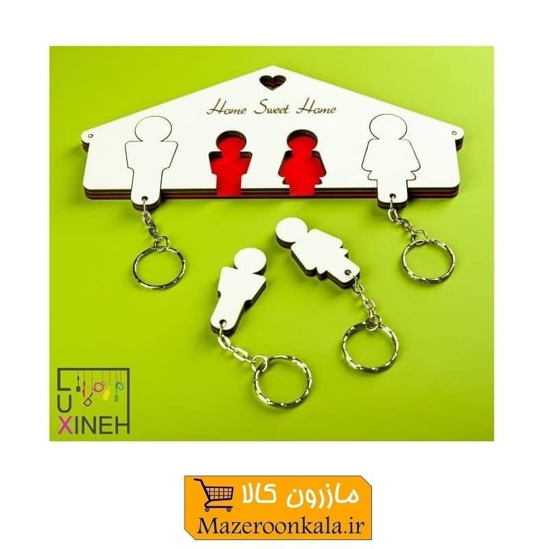 جاکلیدی ۴ تایی چوبی دیواری HSK-024B