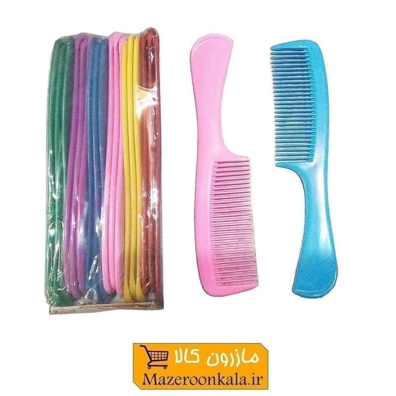 شانه مو دسته دار پلاستیکی یگانه فروش تک و بسته ۱۸ عددی ZBS-003