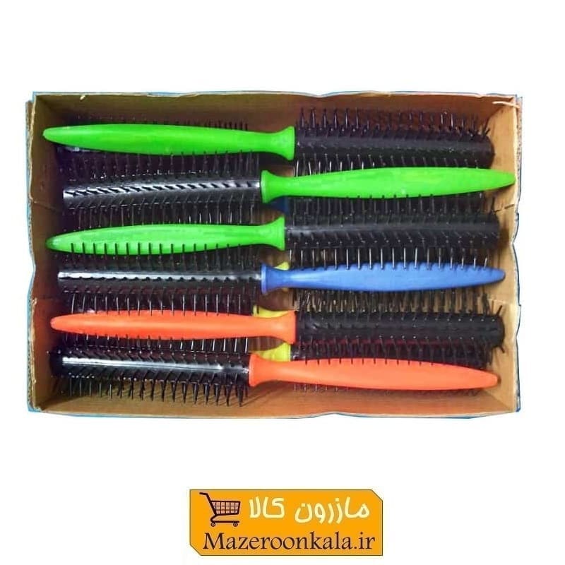 برس پیچ مو گرد با دسته رنگی و سوزن پلاستیکی ZBS-007