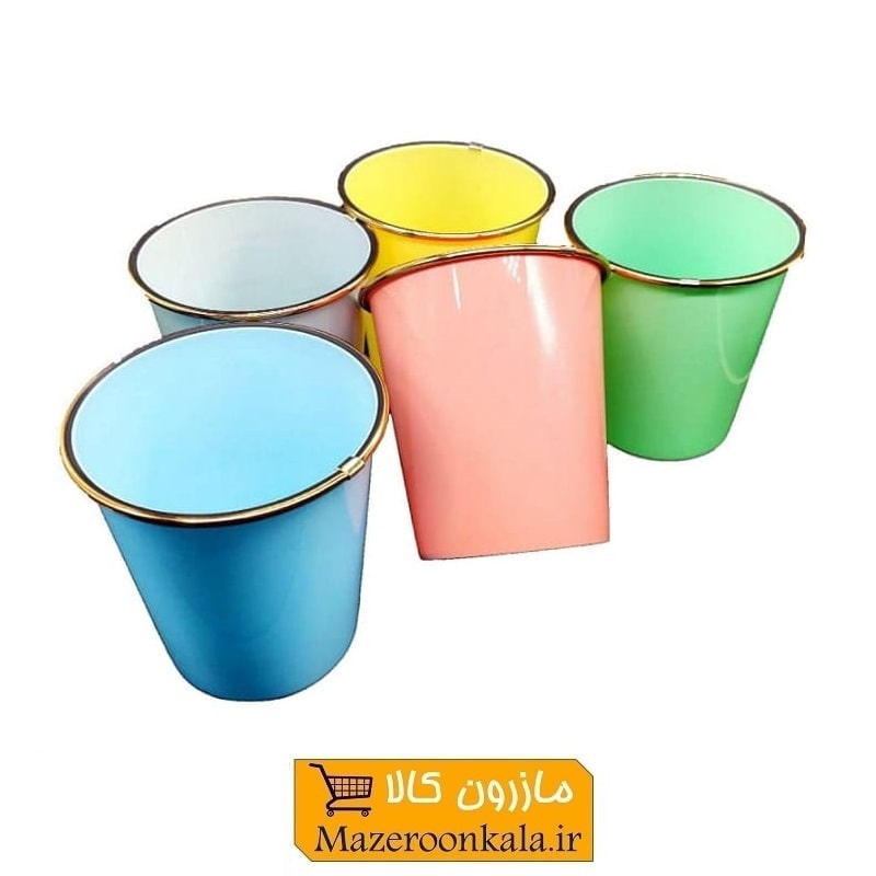 سطل پلاستیکی لبه طلایی رنگی PST-001