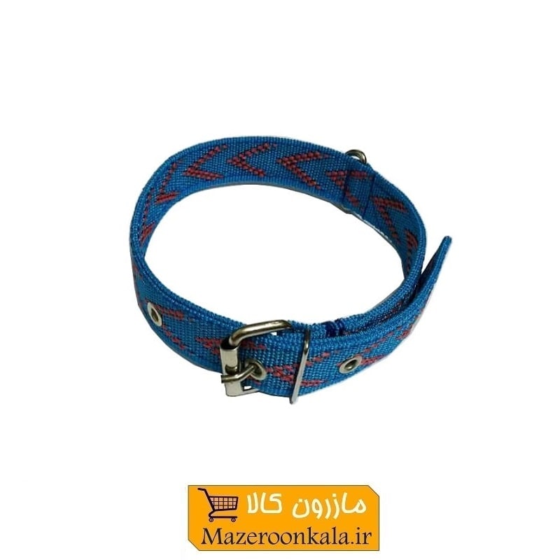 قلاده گردنی سگ برزنتی ۲ لایه عرض ۳ سانت رنگ آبی HPS-023D