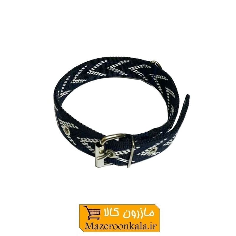 قلاده گردنی سگ برزنتی ۲ لایه عرض ۳ سانت رنگ سرمه ای HPS-023B