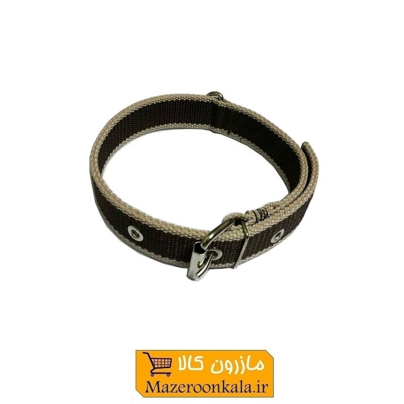 قلاده گردنی سگ برزنتی ۲ لایه عرض ۳ سانت رنگ قهوه ای HPS-023A