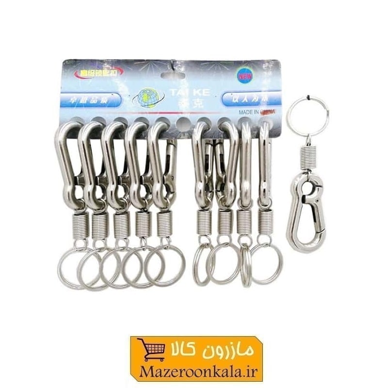 سرکلیدی فنری تک حلقه Tai Ke فلزی استیل سایز متوسط HSK-032