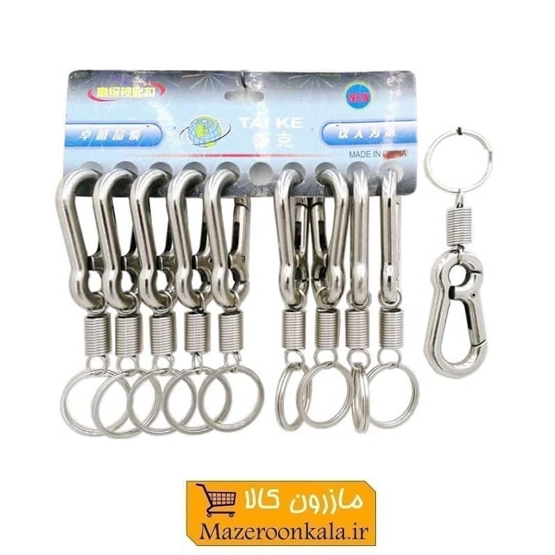 سرکلیدی فنری تک حلقه Tai Ke فلزی استیل سایز بزرگ HSK-033