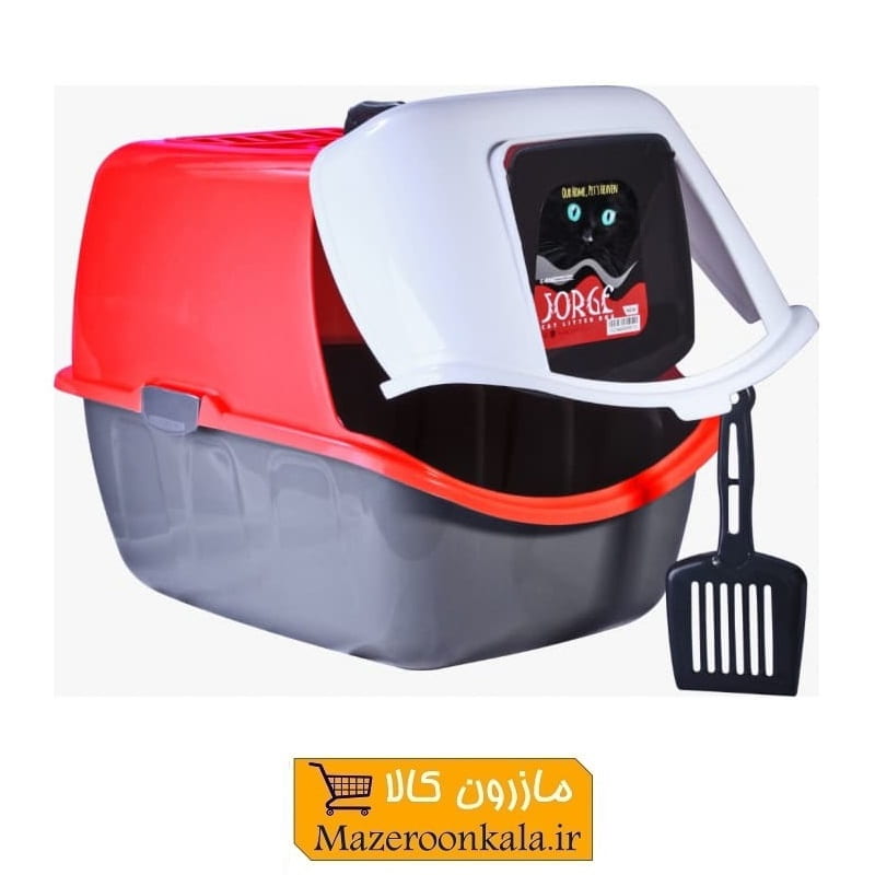 ظرف خاک مسقف گربه جورج با بیلچه